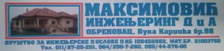 MAKSIMOVIĆ INŽENJERING DIA DOO